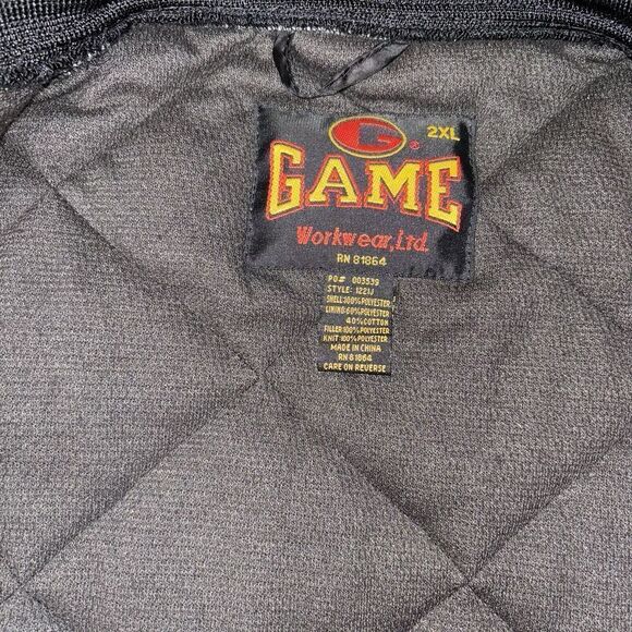 Game Sportswear Black Diamond Quilt Jacket Men’s Size 2XL - Picture 4 of 7